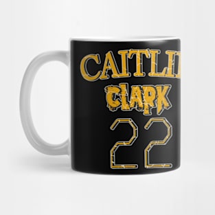 Caitlin clark (22) text vintage design on top Mug